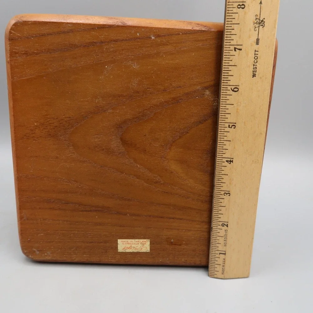 Vintage MCM Pepper and Salt Shaker in Wooden Napkin Holder Lord + Taylor Picnic